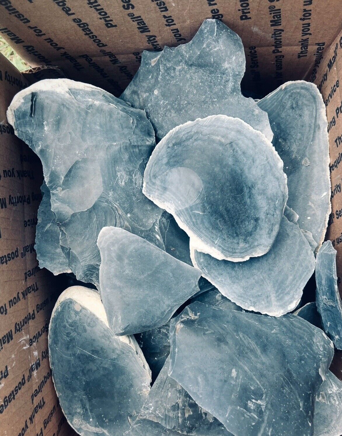3 Pounds Of High Quality RARE Blue Georgetown Flint (Big Spalls) Flint Knapping